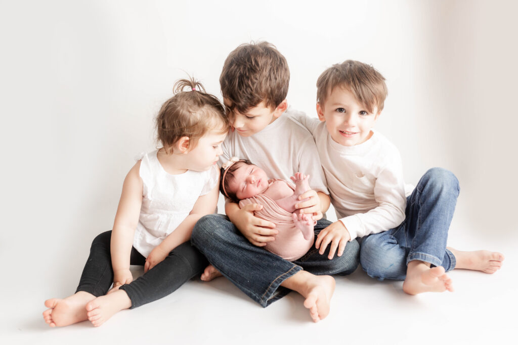 South Jersey Newborn Photographer Sibling with Newborn 