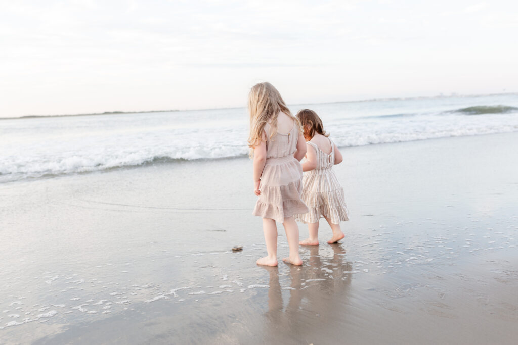 little girls by the ocean, Atlantic county New Jersey
